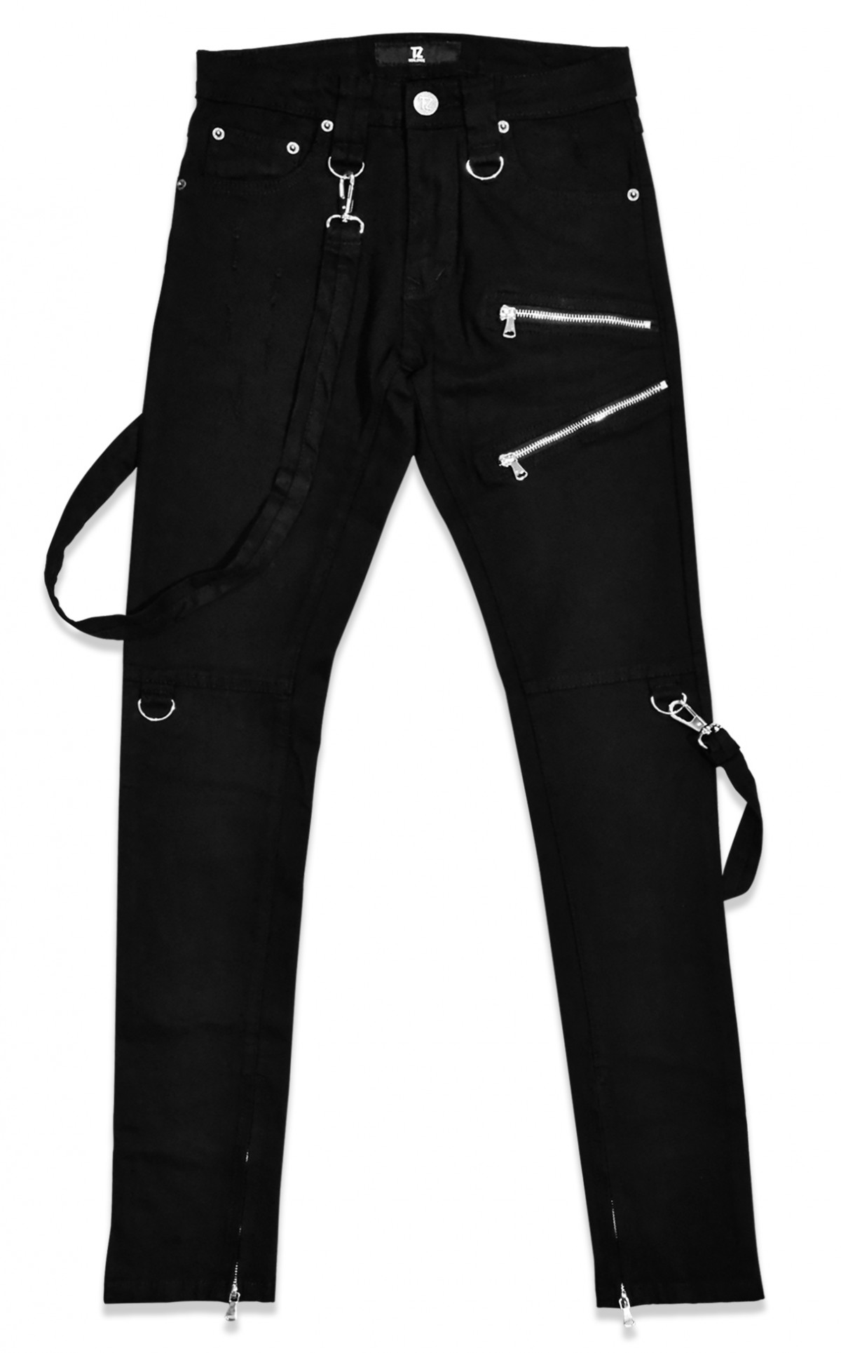 black strap jeans