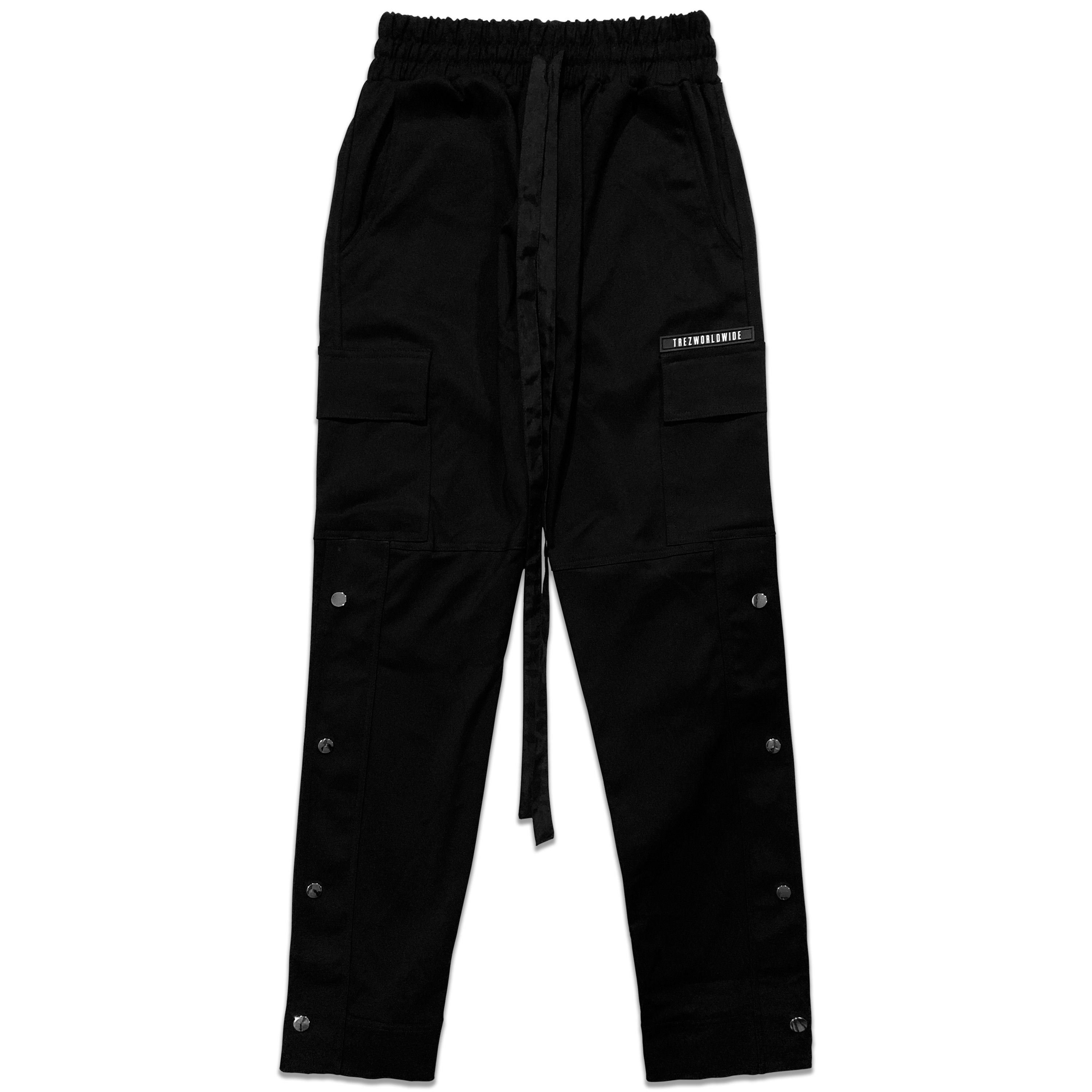 black zipper cargo pants