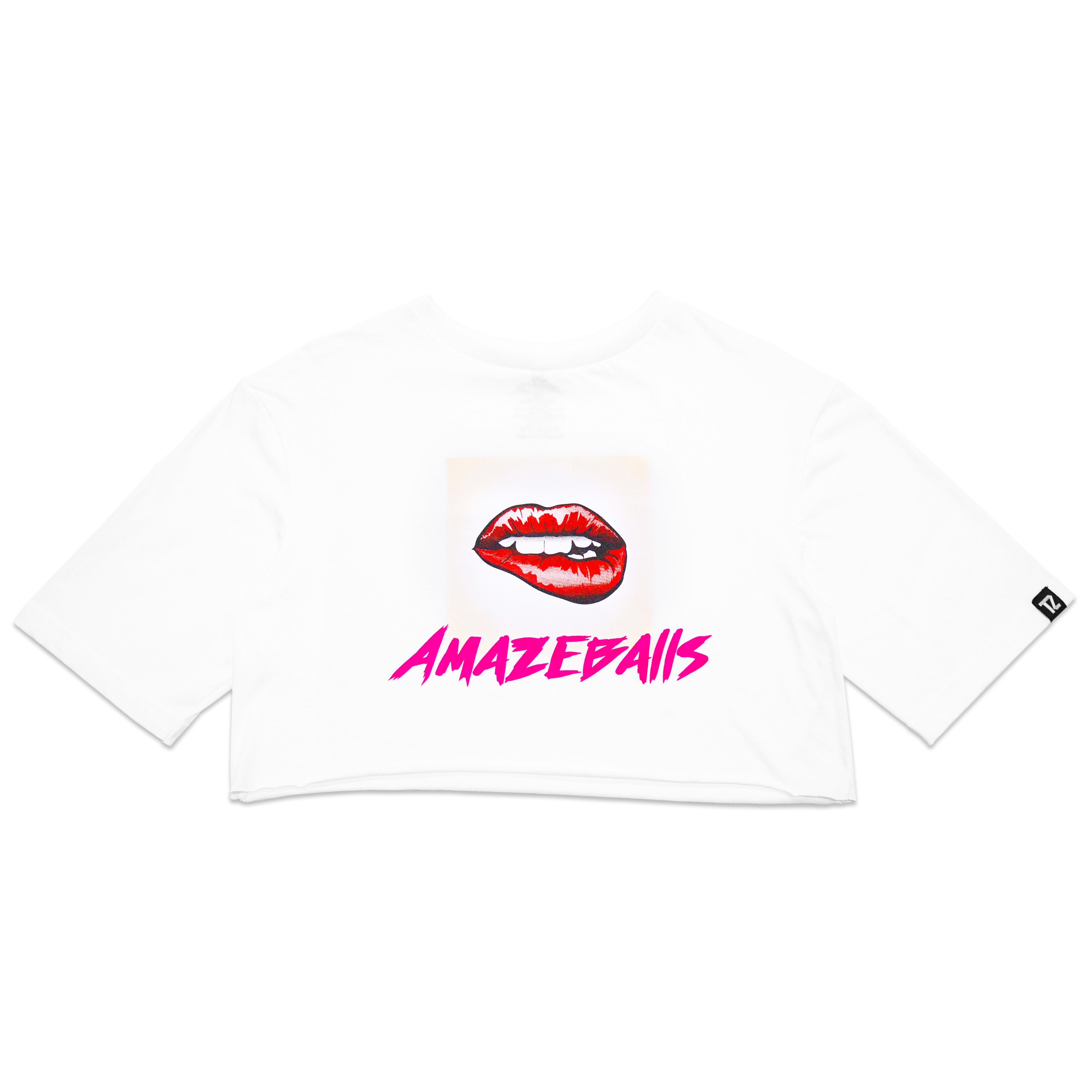 Amazeballs Cropped White Tee Size M