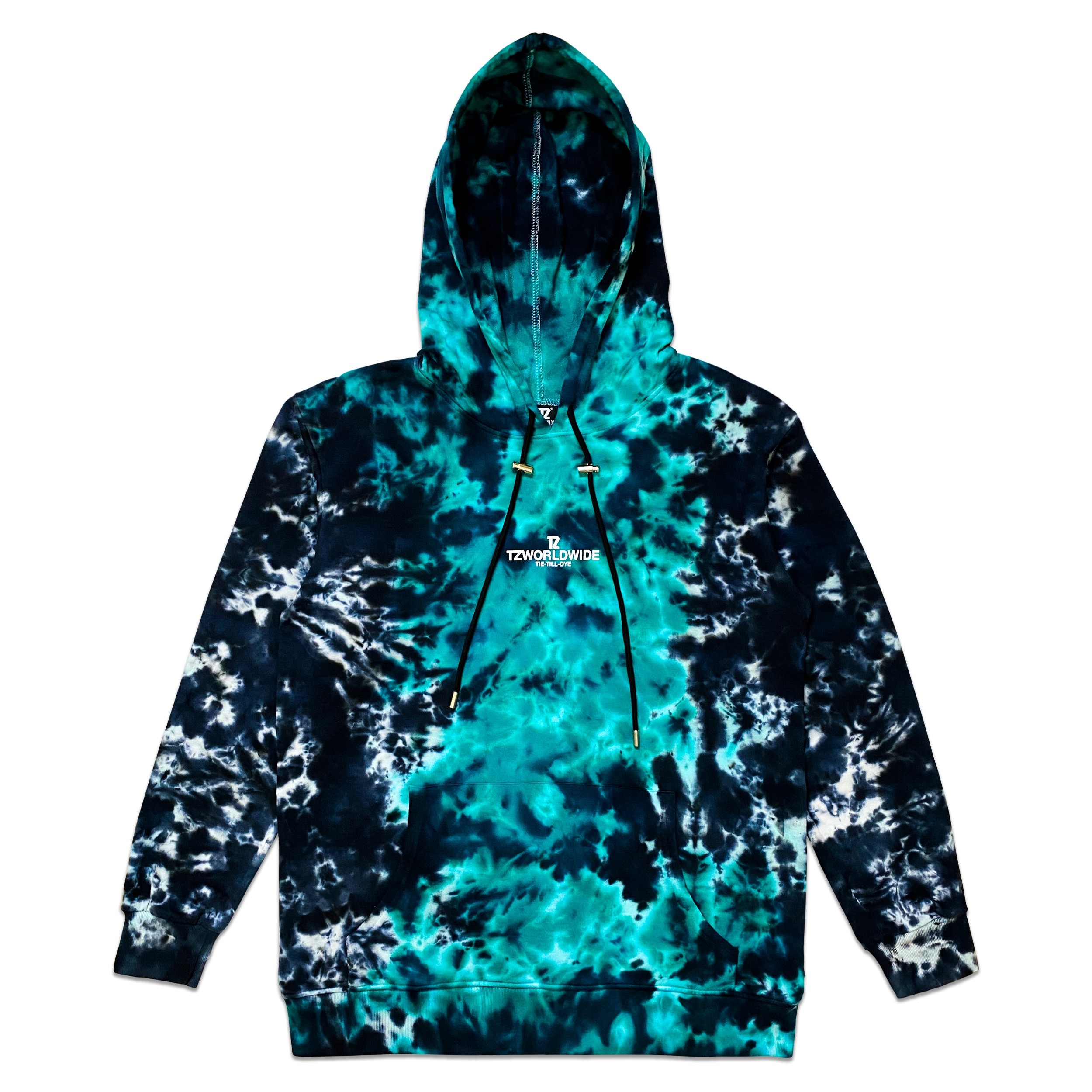 TZ TIE-TILL-DYE HOODIE - GREEN & BLACK