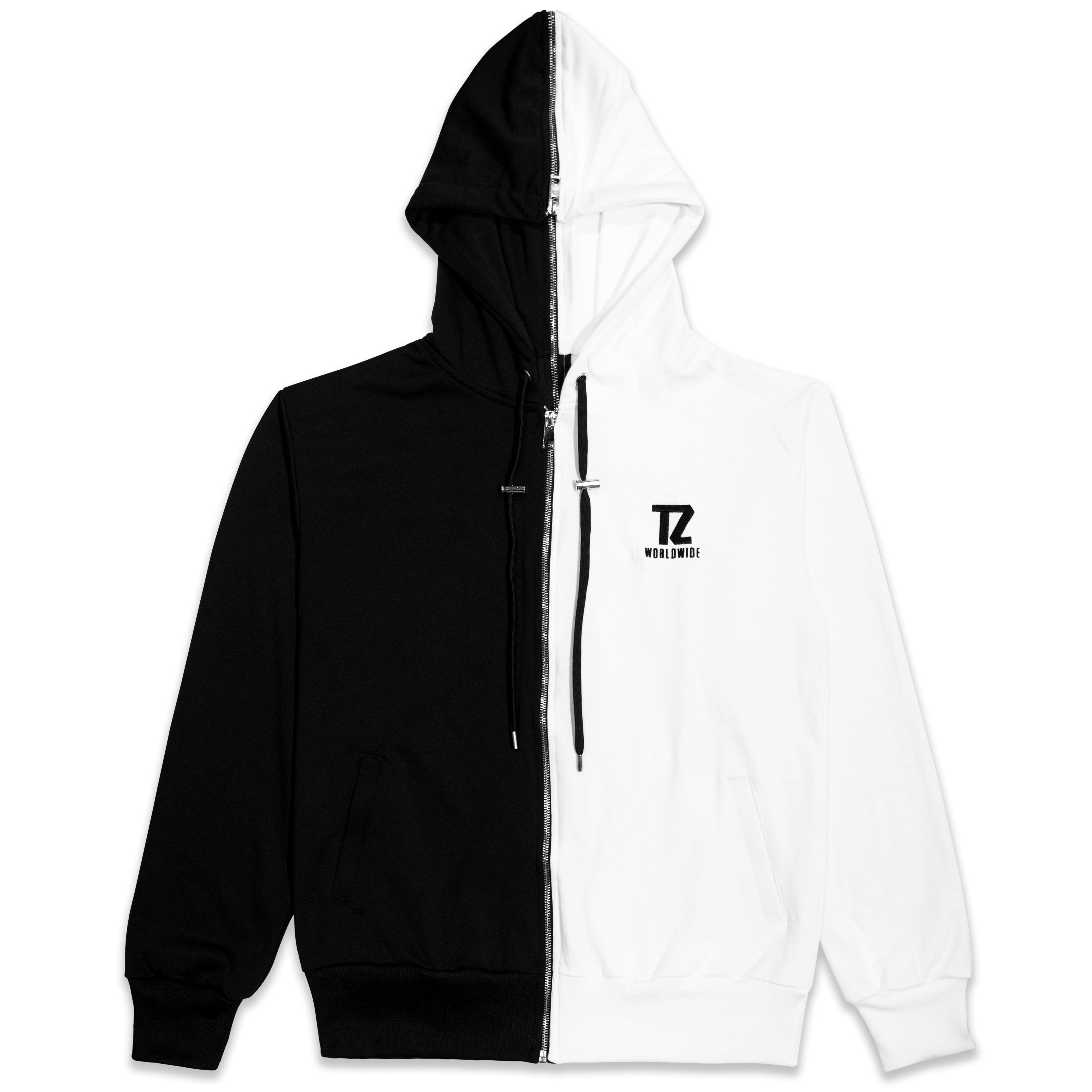 black and white hoodie