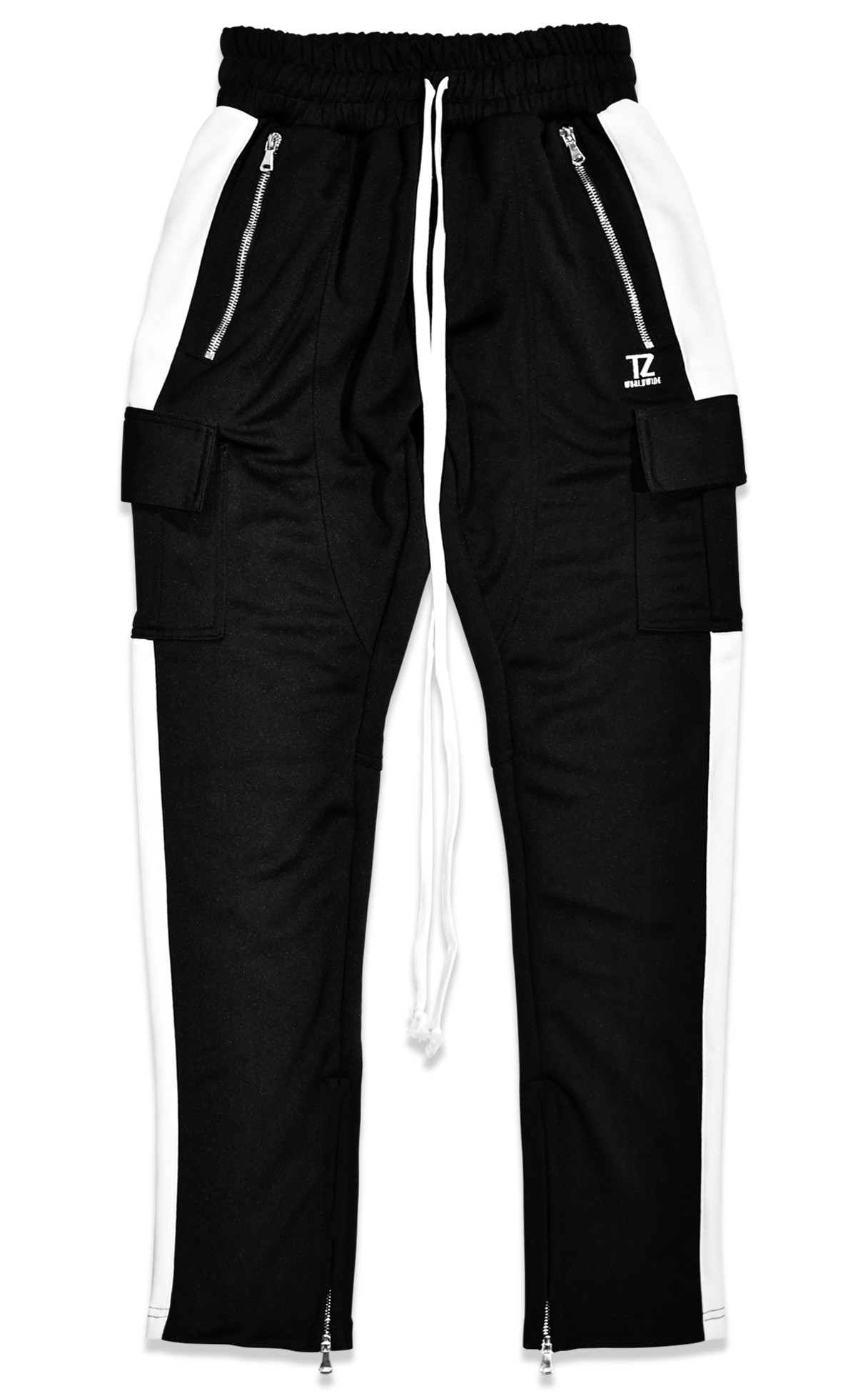 TZ Multiple Packet Track Pants (Black/White) Size S