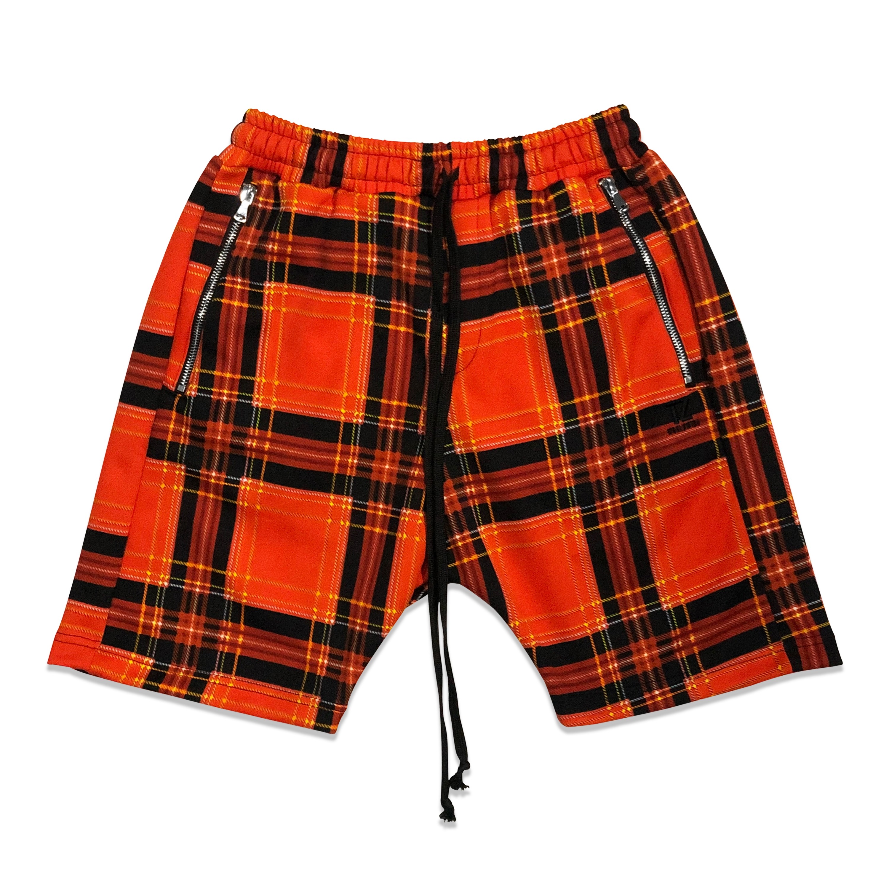 TZ Plaid Shorts Pants - Orange Size S