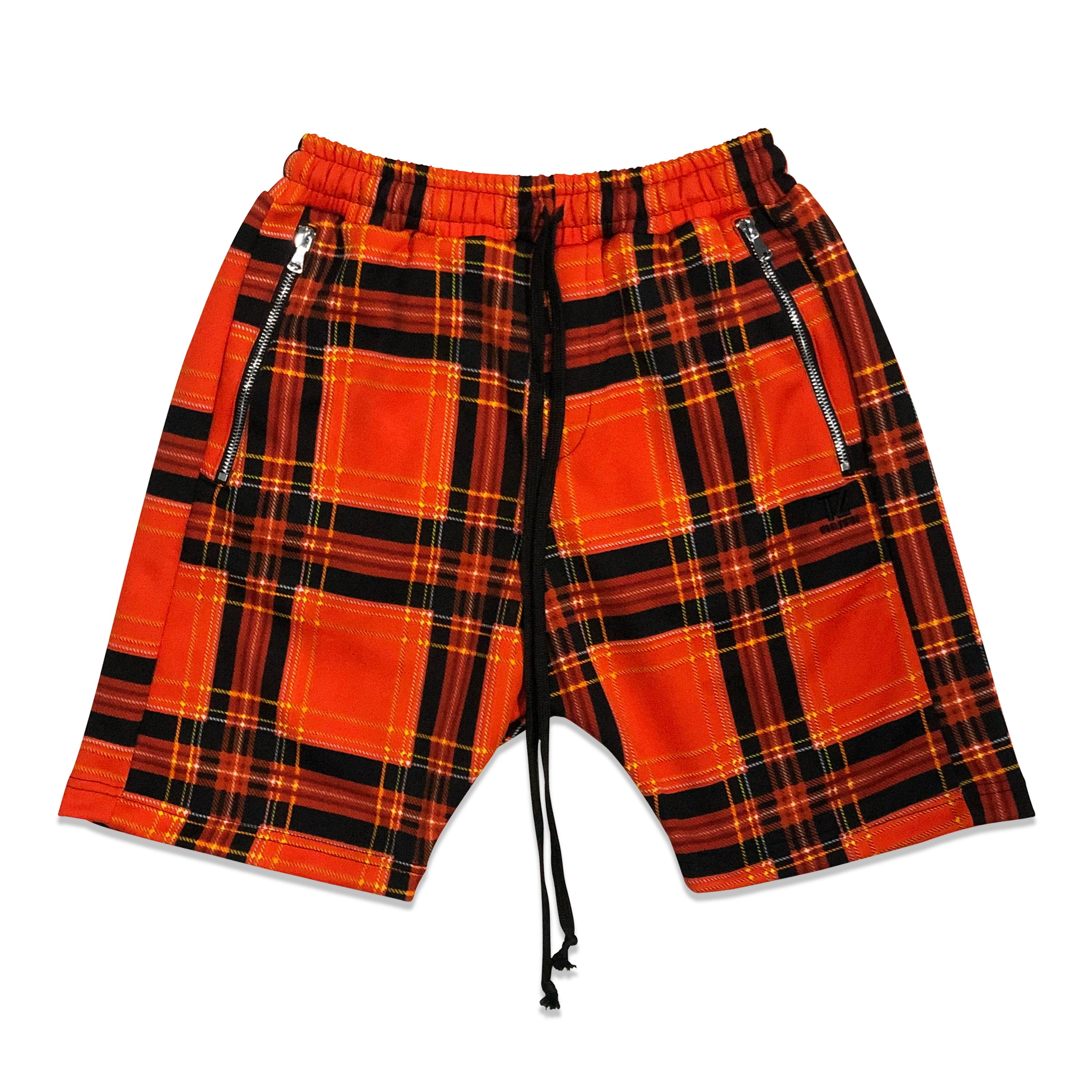 TZ Plaid Shorts Pants - Orange Size M