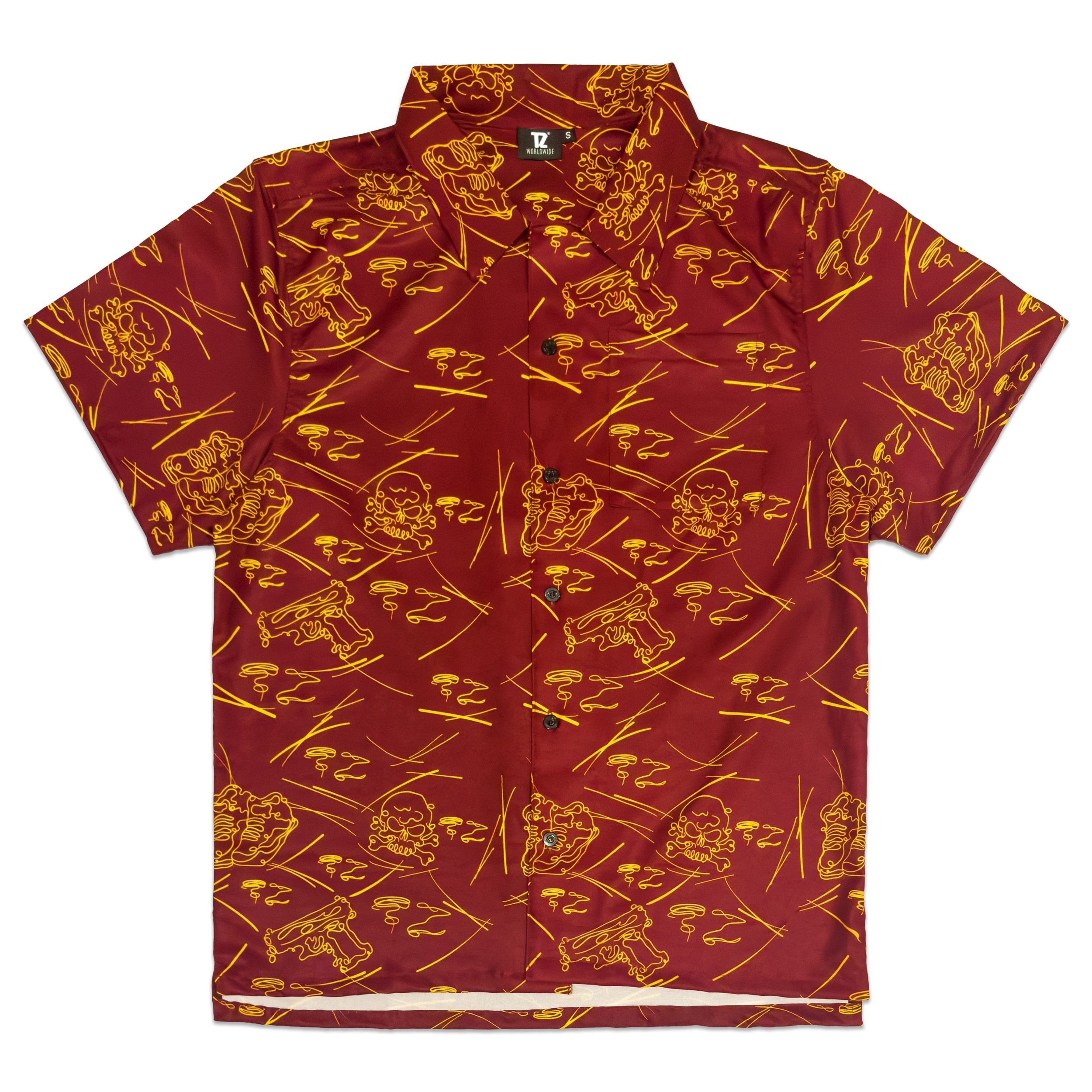 TZ DANGEROUS SHORT SLEEVE SHIRT - RED BROWN Size L