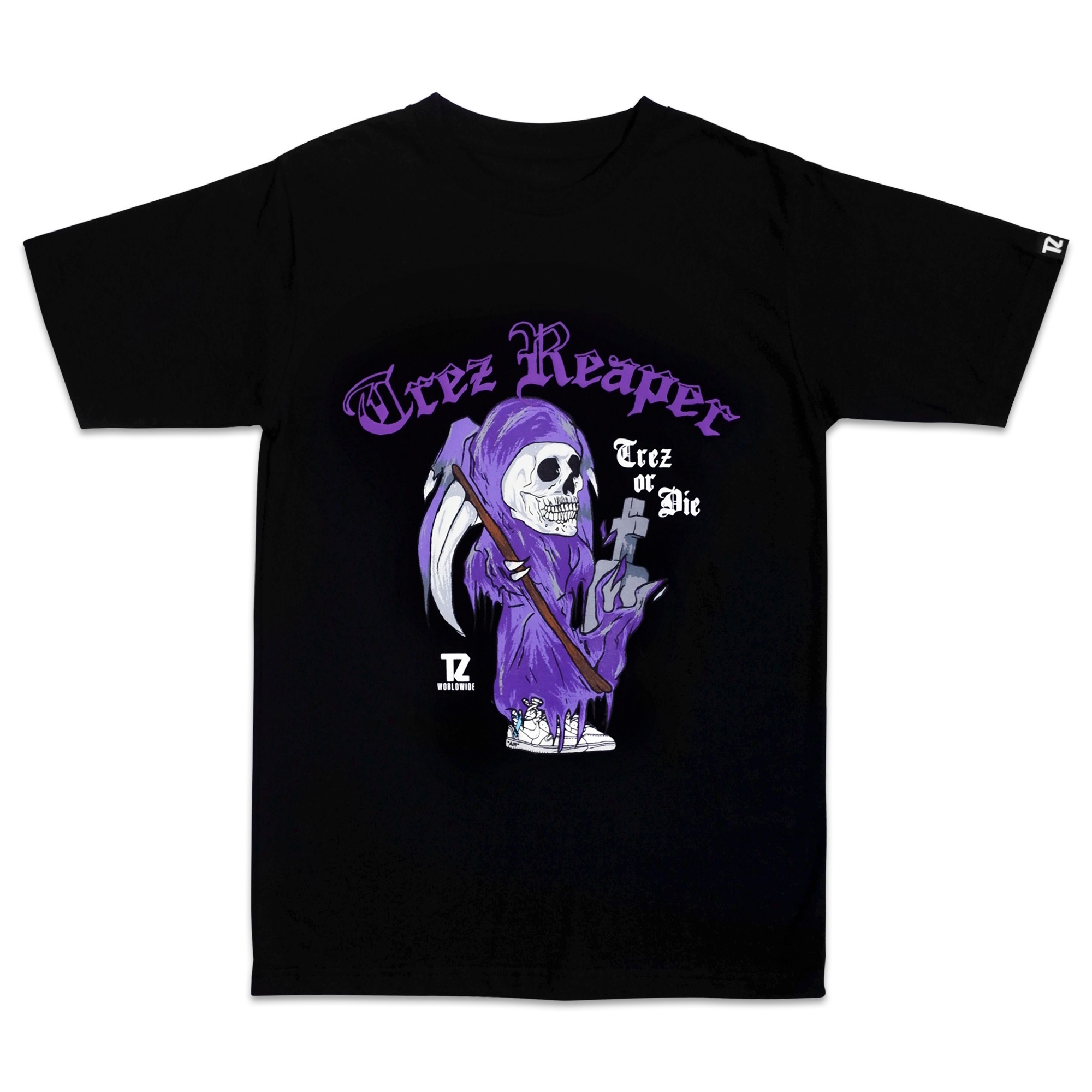 Trez Reaper Black Tee (Glow in the Dark) Size S