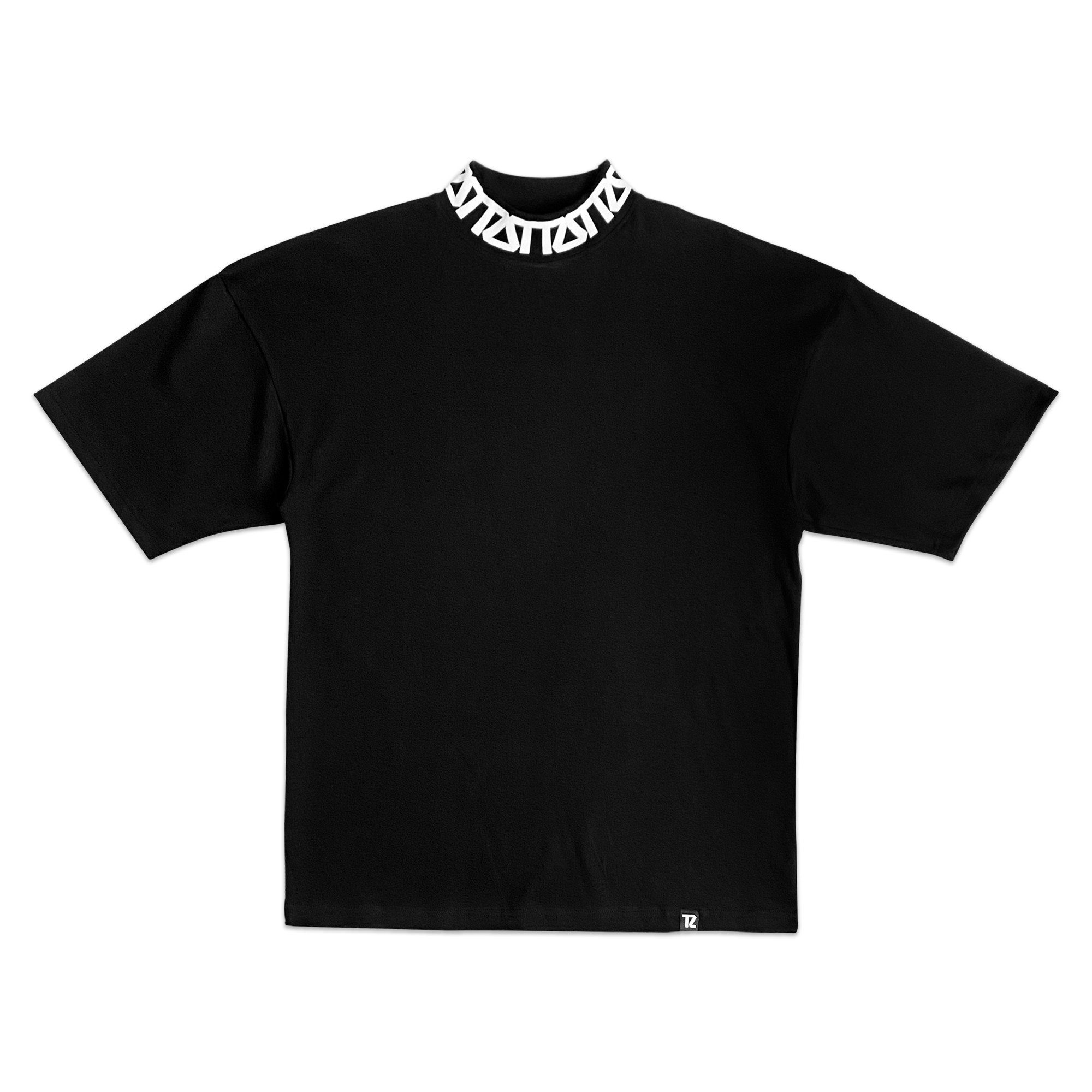 TZ MONOGRAM RIB OVERSIZED TEE - BLACK