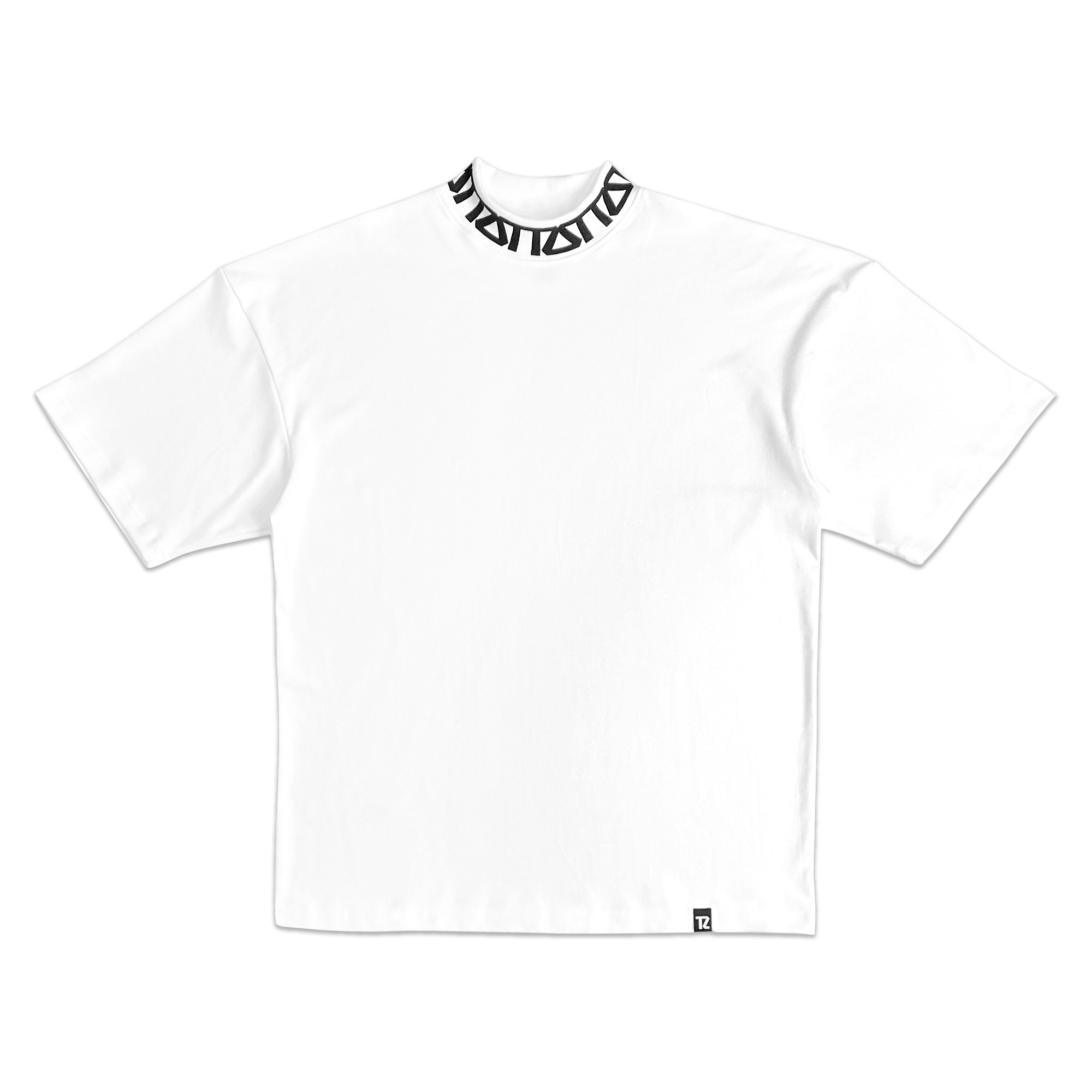 TZ MONOGRAM RIB OVERSIZED TEE - WHITE