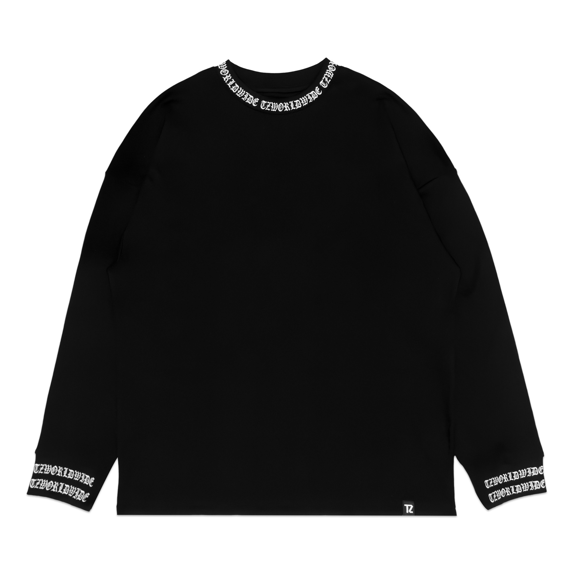 TZ RIB OVERSIZED LONG SLEEVE TEE - Black