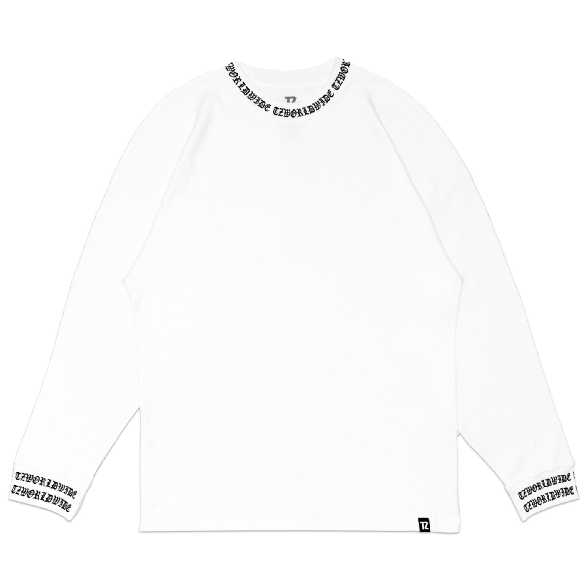 TZ RIB OVERSIZED LONG SLEEVE TEE - WHITE