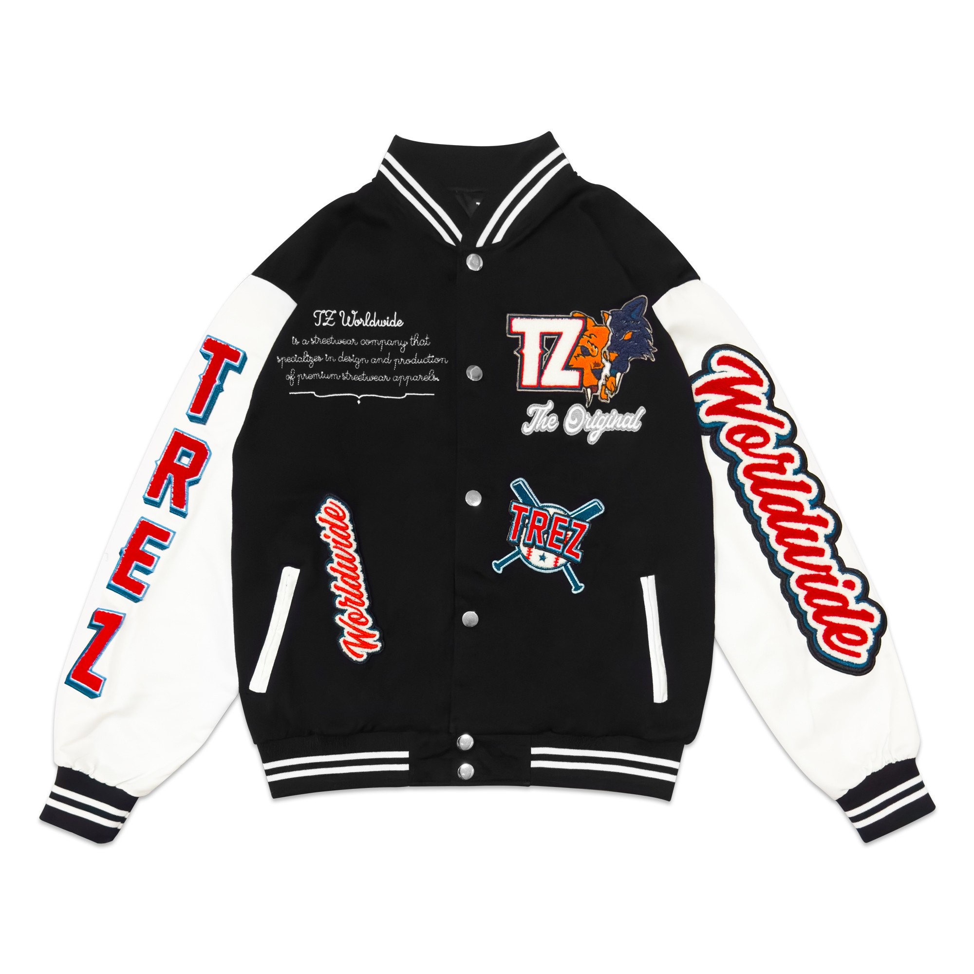 TZWORLDWIDE VARSITY JACKET - Black Size L