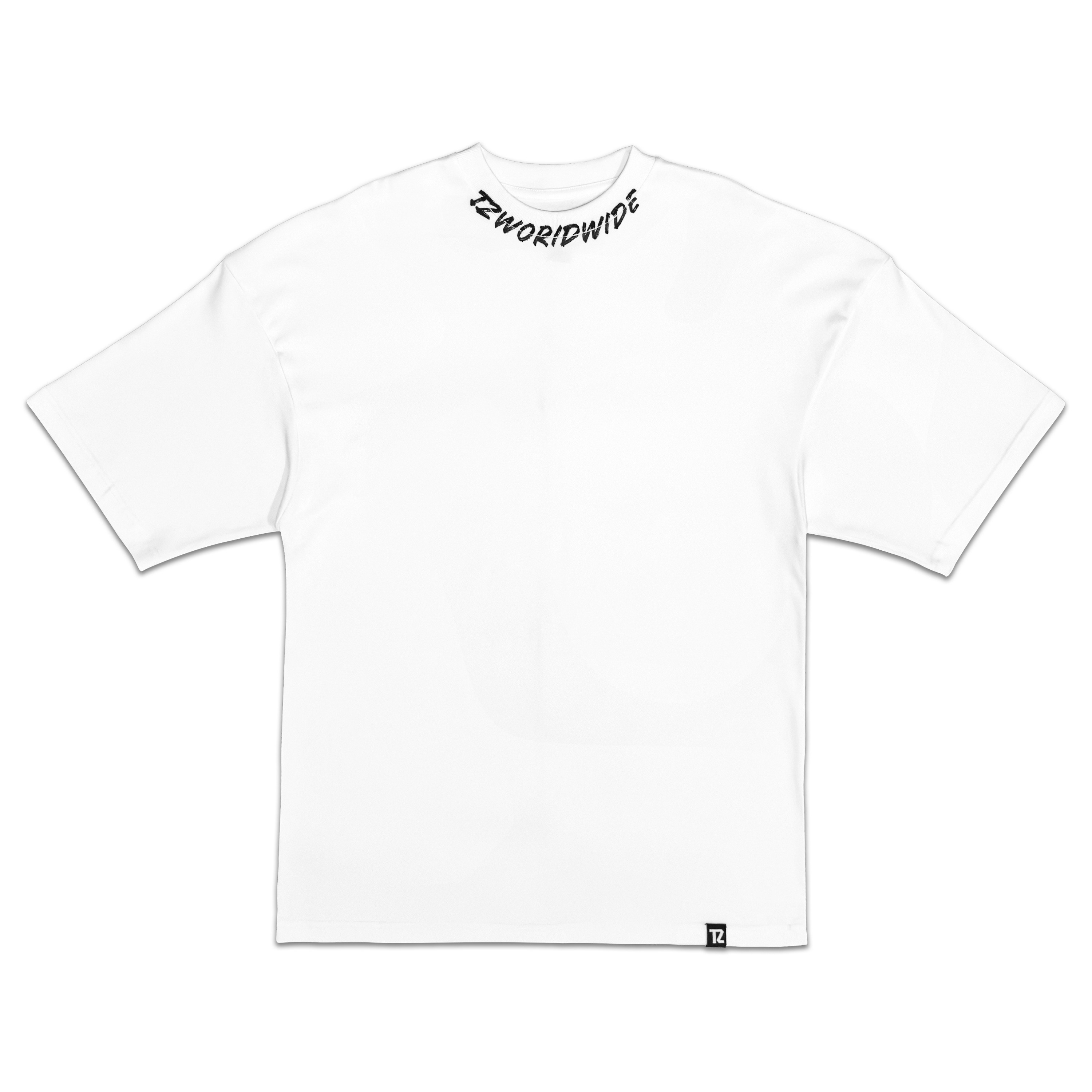TZ Neckline Signature Oversized Tee - White