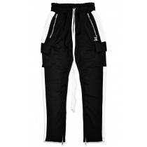 TZ Multiple Packet Track Pants (Black/White)