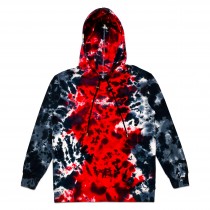 TZ TIE-TILL-DYE HOODIE - RED & BLACK Size S