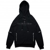 Trez Worldwide Logo Black Biker Hoodie
