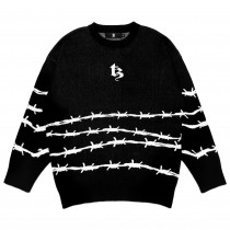 TZ Barbed Wire Oversized Knit Sweater Size S