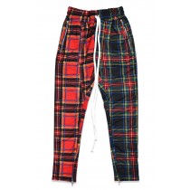 TZ Cross Plaid Track Pant -  Black & Red