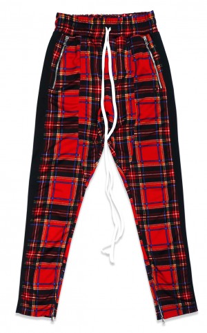 TZ Plaid Track Pants - Red Size L