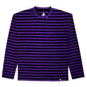 TZ STRIPE OVERSIZED L/S TEE Black/Purple Size M