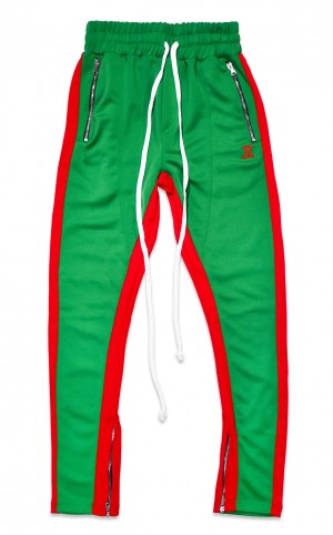 TZ TRACK PANTS (GREEN/RED) Size L