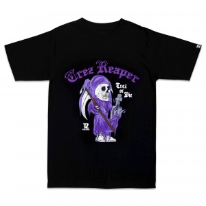 Trez Reaper Black Tee (Glow in the Dark) Size L