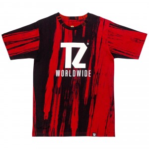 TZ Red & Black Tie-dye tee (Glow in the Dark) Size L