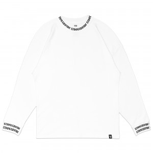 TZ RIB OVERSIZED LONG SLEEVE TEE - WHITE Size S