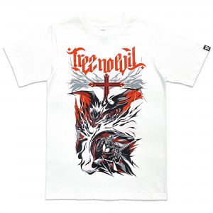 T≠Z Trez no evil - White (UV Color & Glow in the dark blue) Size M