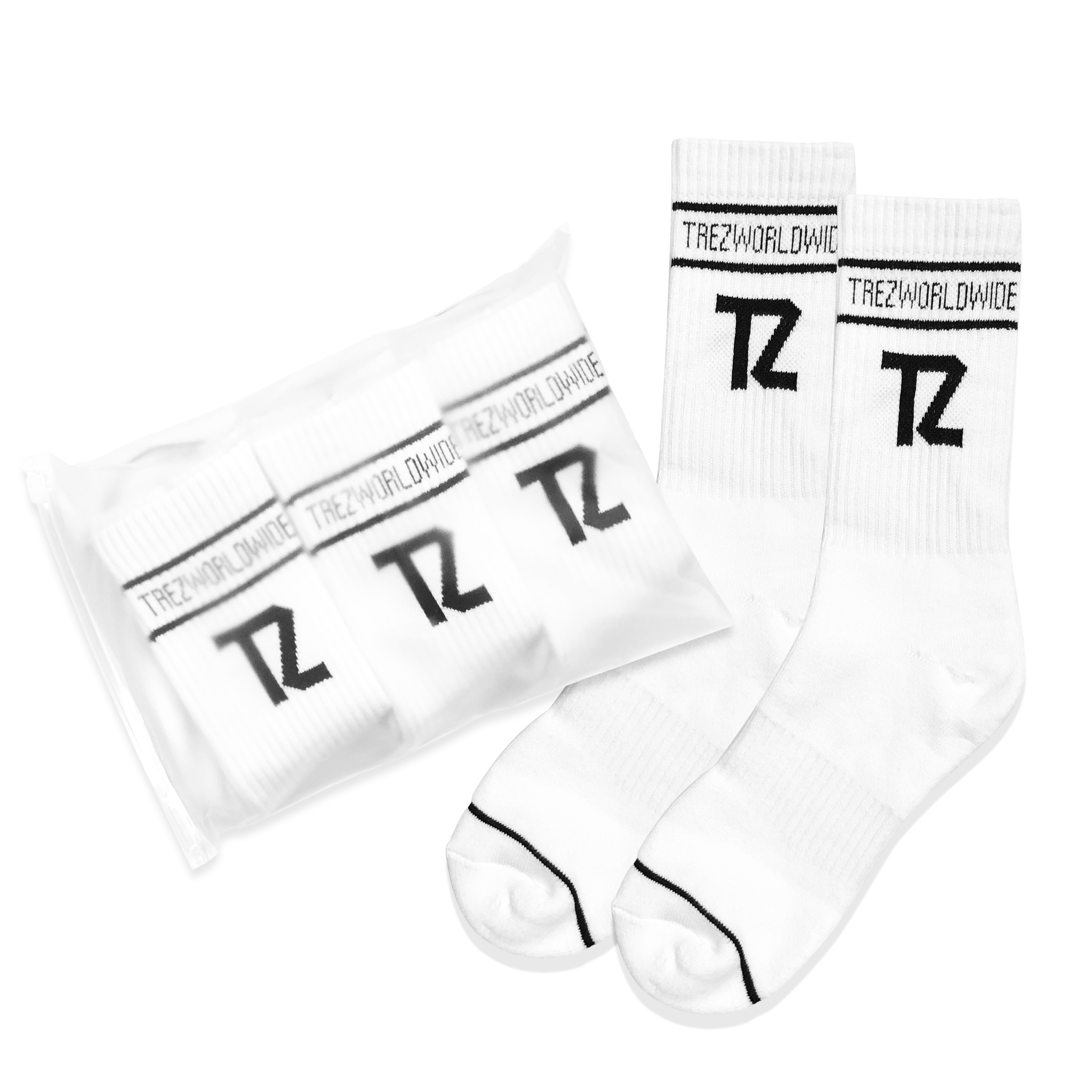 TZ Crew Socks White (3 Pack)