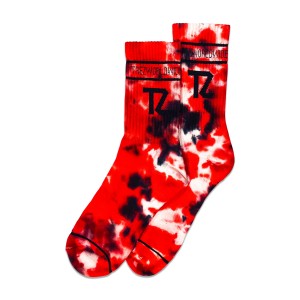 TZ TIE-TILL-DYE SOCKS - RED & BLACK